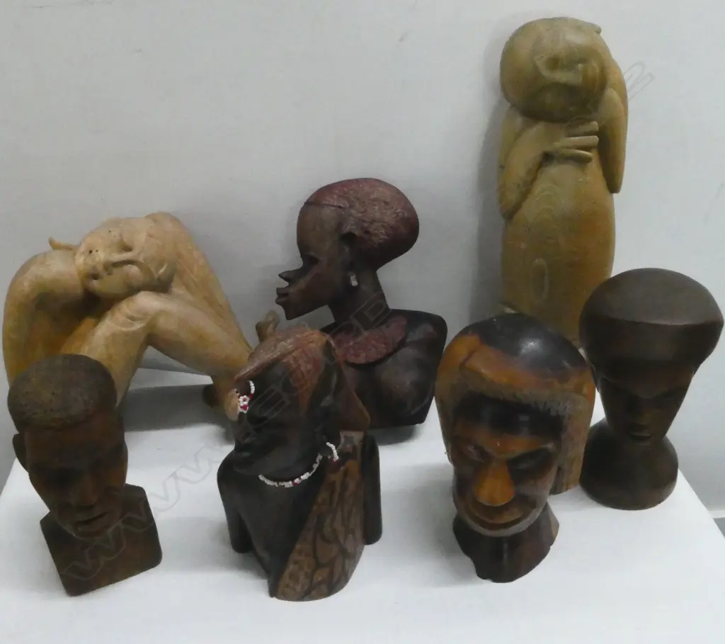 ASST. CARVED WOODEN FIGURES ETC Image 1++