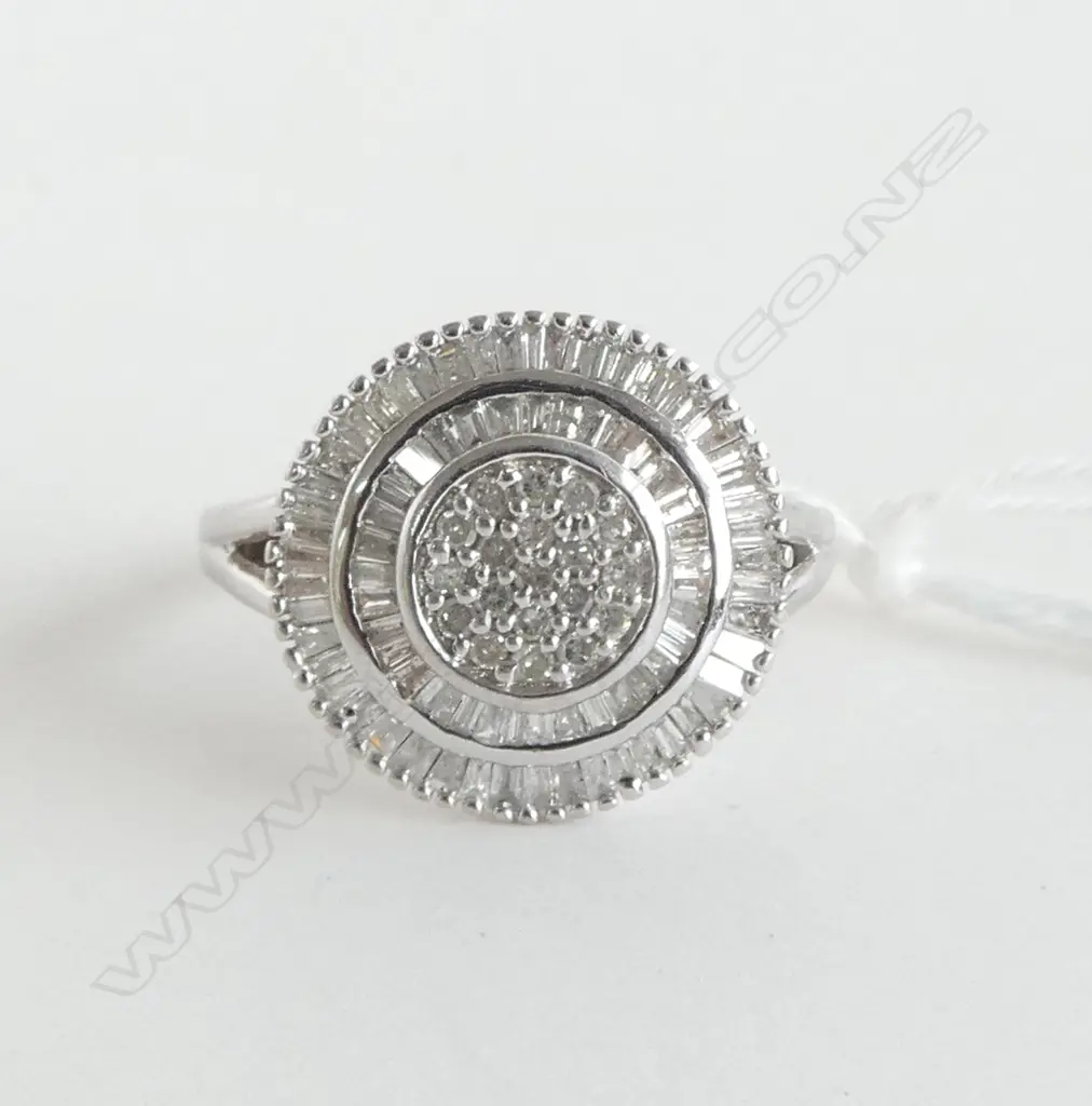 925 SILVER DIAMOND SET CLUSTER SIZE N 1/2 Image 1++