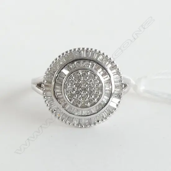 925 SILVER DIAMOND SET CLUSTER SIZE N 1/2