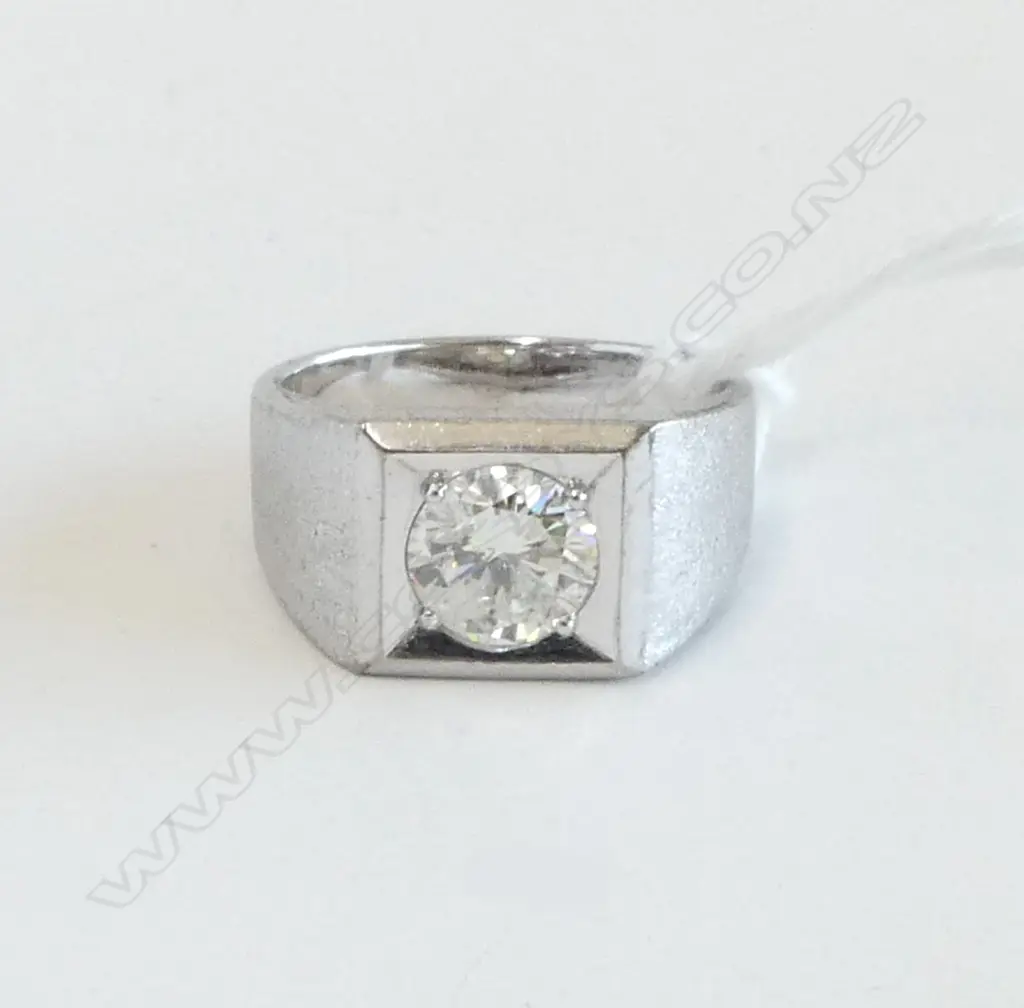 7CT WG DIAMOND SOLITAIRE RING,  6.35gms (VALUATION 1.23ct H-I colour/ I2 clarity) size O Image 1++