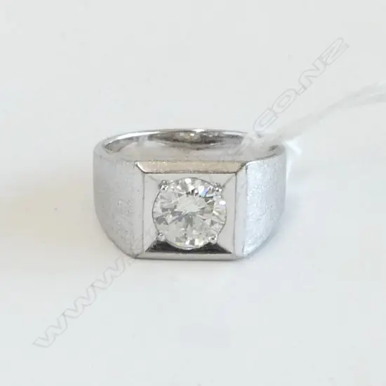 7CT WG DIAMOND SOLITAIRE RING,  6.35gms (VALUATION 1.23ct H-I colour/ I2 clarity) size O