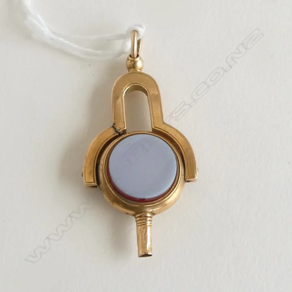9CT GOLD BLOODSTONE SPINNER WATCH KEY FOB REPAIRS Image 1++