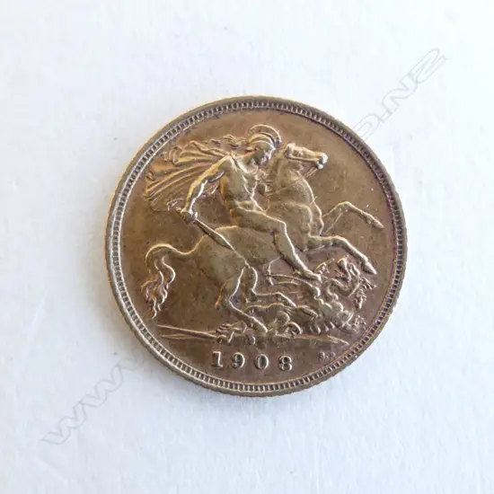 1908 SYDNEY MINT GOLD HALF SOVEREIGN