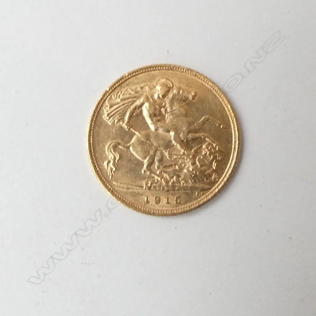 GOLD HALF SOVEREIGN 1915 Sydney mint  Image 1++