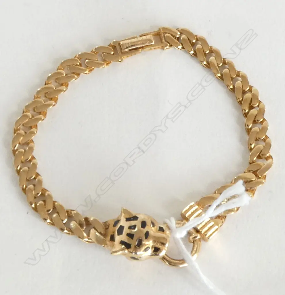 18ct GOLD PANTHER BRACELET, 8.9gm Image 1++