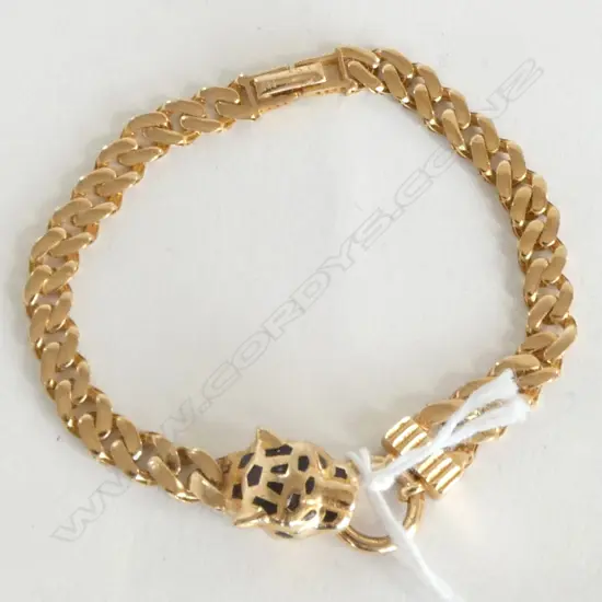 18ct GOLD PANTHER BRACELET, 8.9gm