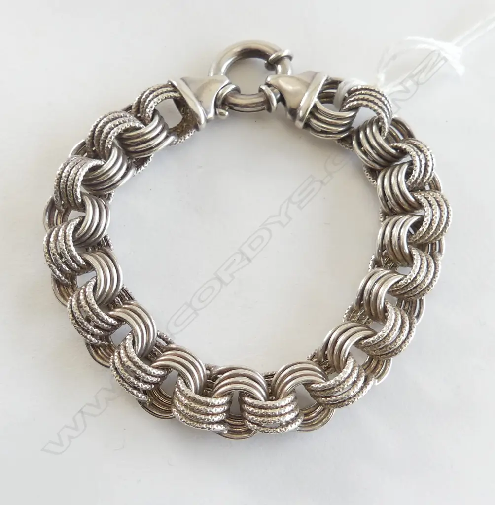 STYLISH VINTAGE multi circular LINK BRACELET sprung ring clasp  Image 1++
