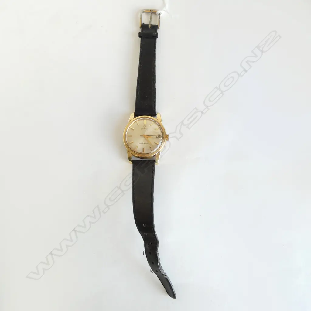OMEGA VINTAGE GENT'S SEAMASTER GOLD PLATE WRISTWATCH running Image 1++