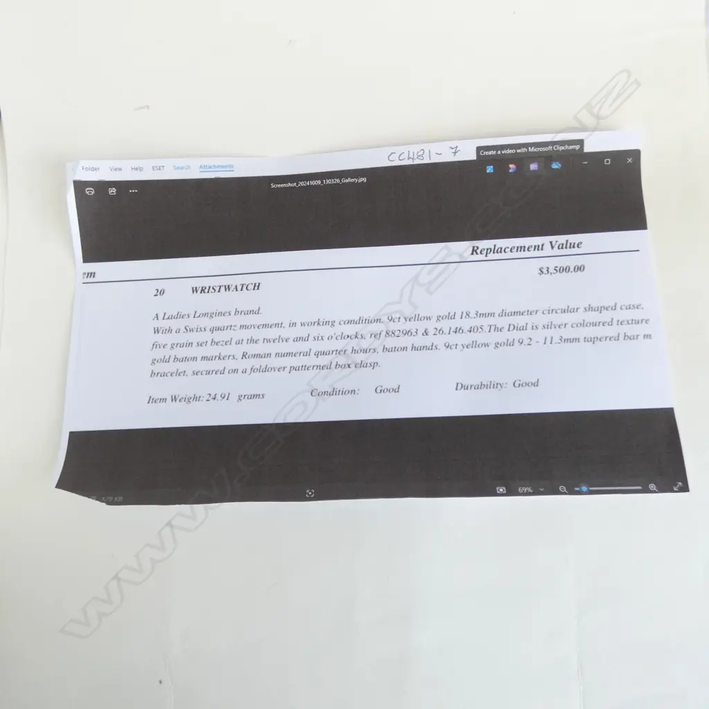 LADIES LONGINES 9CT GOLD WRISTWATCH 24.91 (including movement) WORKINGWITH DIAMONDS Image 1++