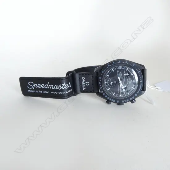 OMEGA X SWATCH 'MOONSWATCH' WRISTWATCH IN BOX, RUNNING