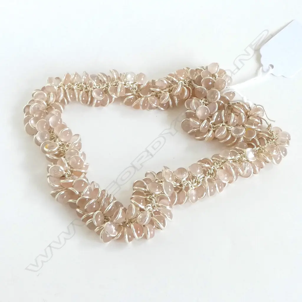 SILVER AND ROSE QUARTZ NECKLACE Image 1++