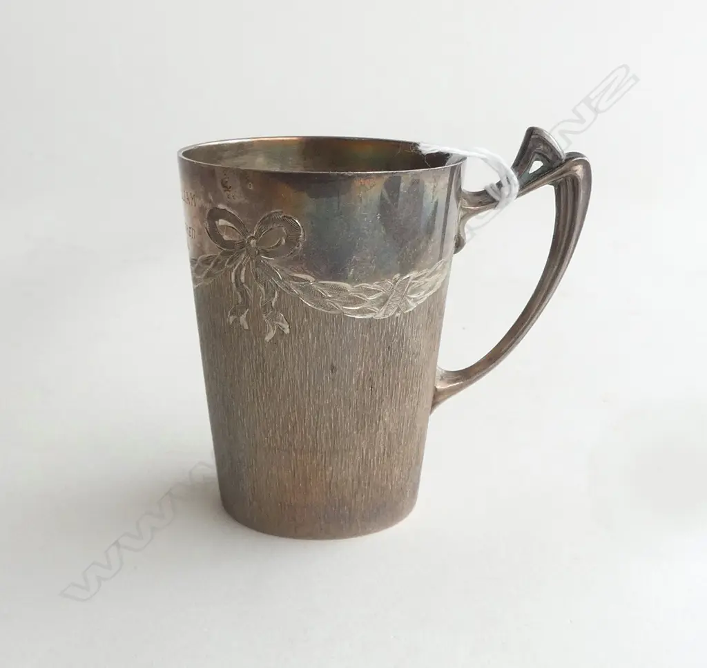 1906 SILVER ART NOUVEAU handled CUP 68gms Image 1++