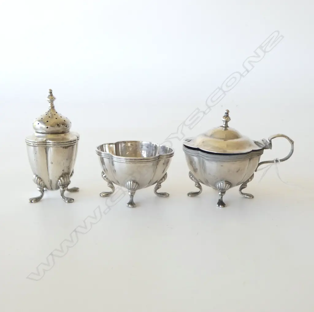 3 STG SILVER CONDIMENTS, 176gms Image 1++