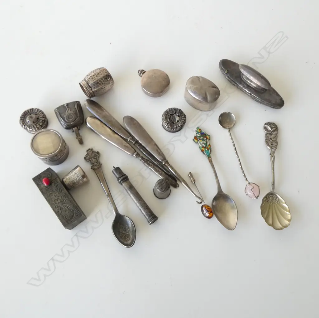 ASST. SILVER; TEASPOONS, SMALL CONTAINERS ETC Image 1++