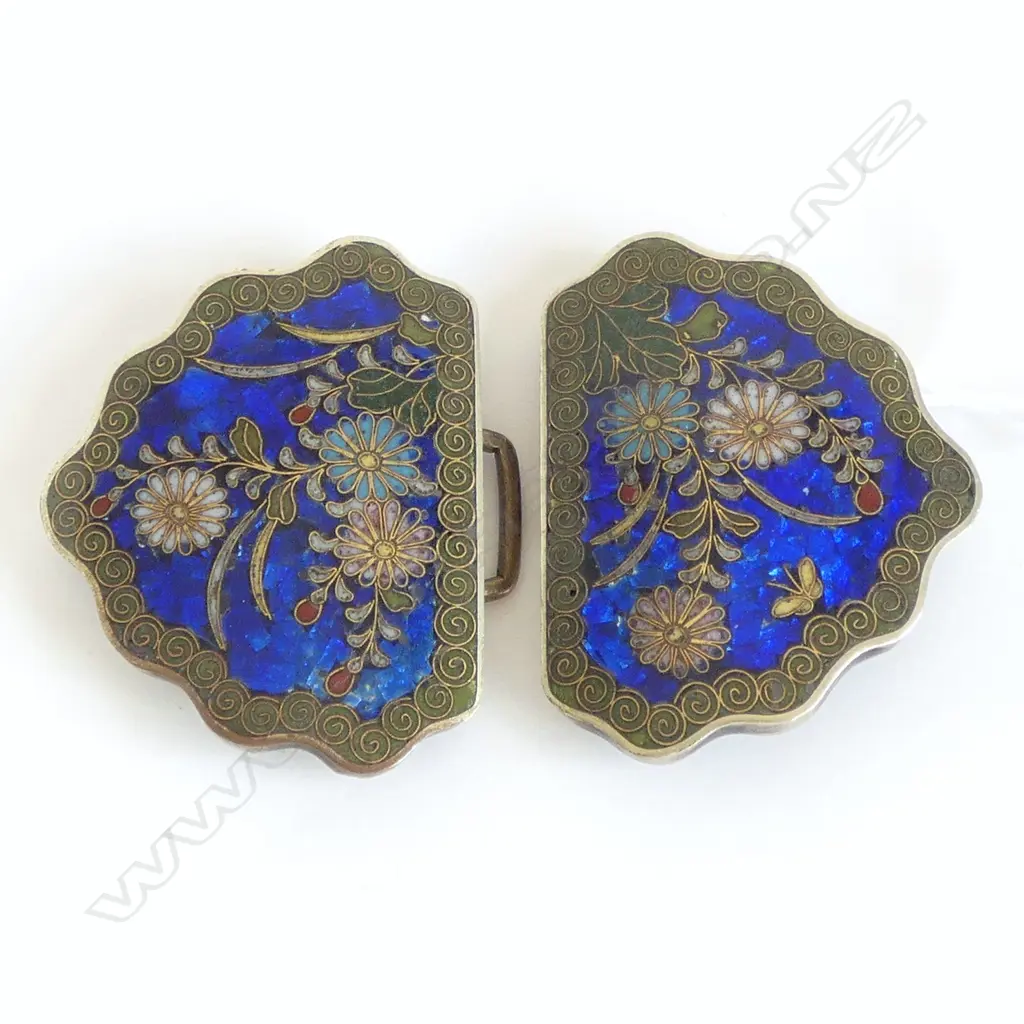 CLOISONNE BELT BUCKLE 45x75mm Image 1++