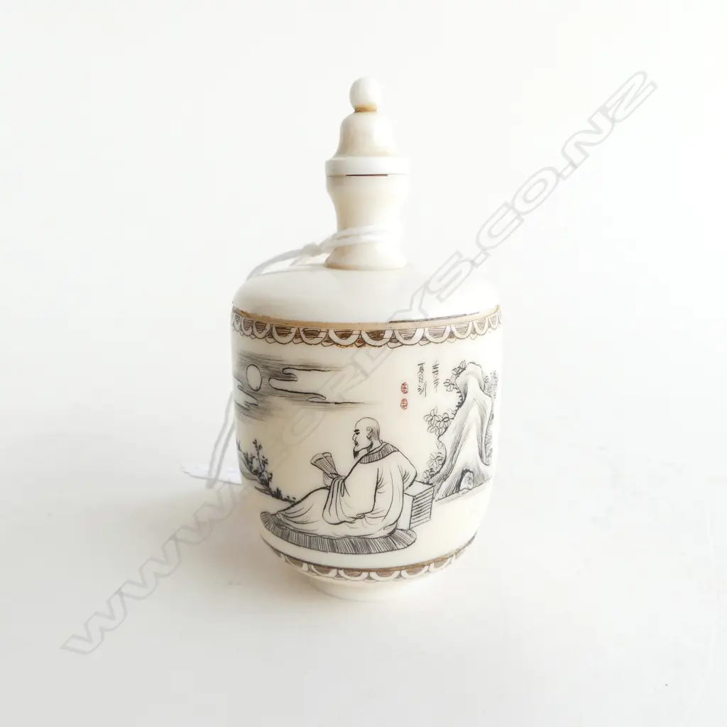 ORIENTAL IVORY SNUFF BOTTLE H.80mm Image 1++