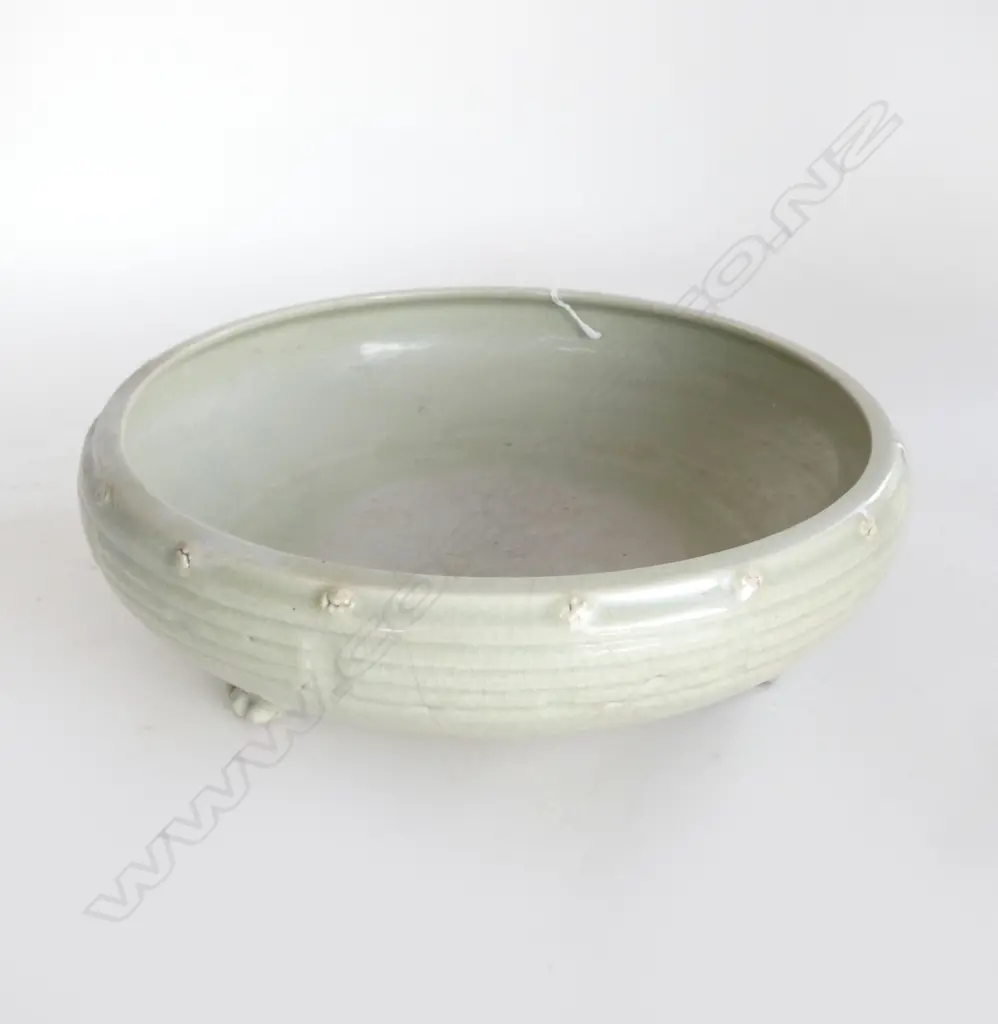 CHINESE CELADON 3 FOOTED OPEN CENSER, 320mm dia FAULTS Image 1++