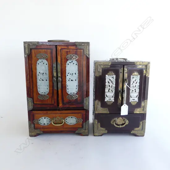 2 ORIENTAL JEWELLERY BOXES 205x150x315mm