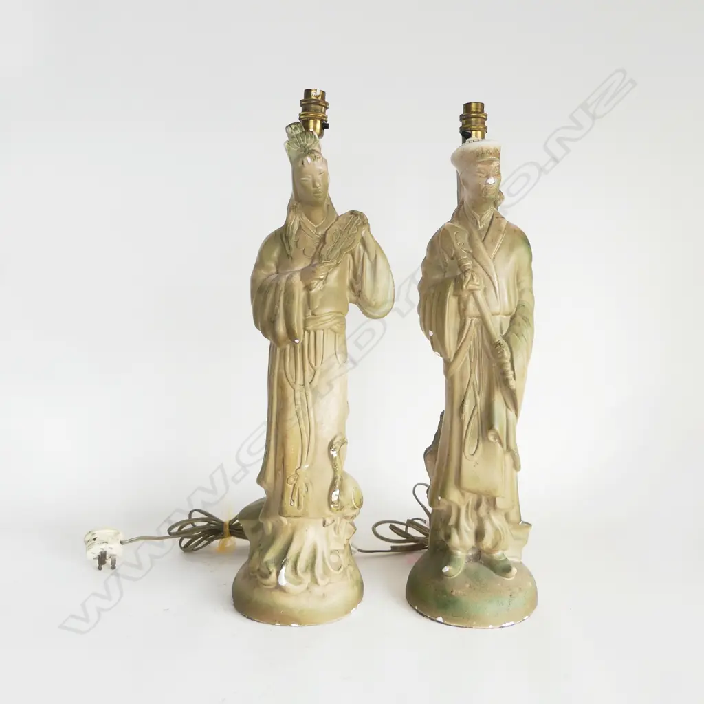 PR RESIN ORIENTAL FIGURAL LAMP BASES H.570mm Image 1++