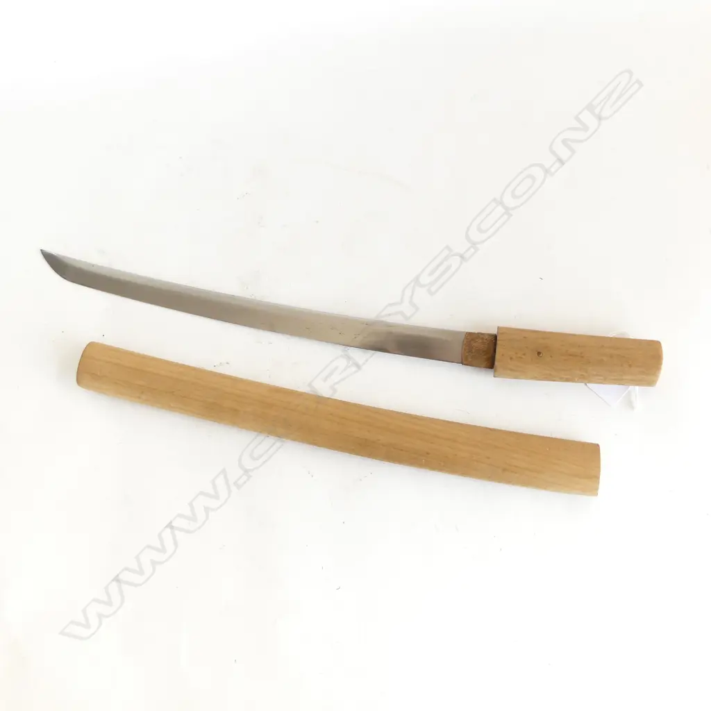 JAPANESE WAKIZASHI SWORD IN BAMBOO SCABBARD L.570mm Image 1++