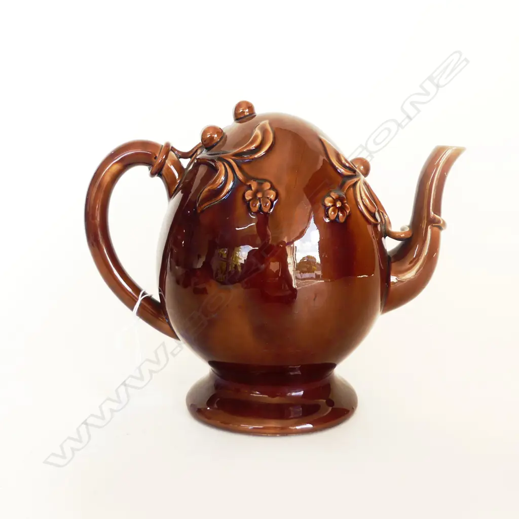 CHINESE TEAPOT BROWN GLAZE H.200mm Image 1++