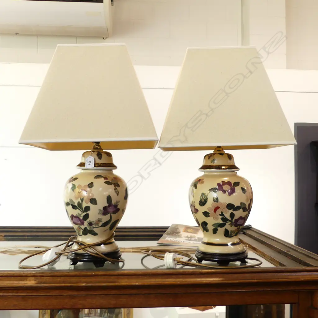 PR ORIENTAL GINGER JAR TABLE LAMPS H.590mm Image 1++