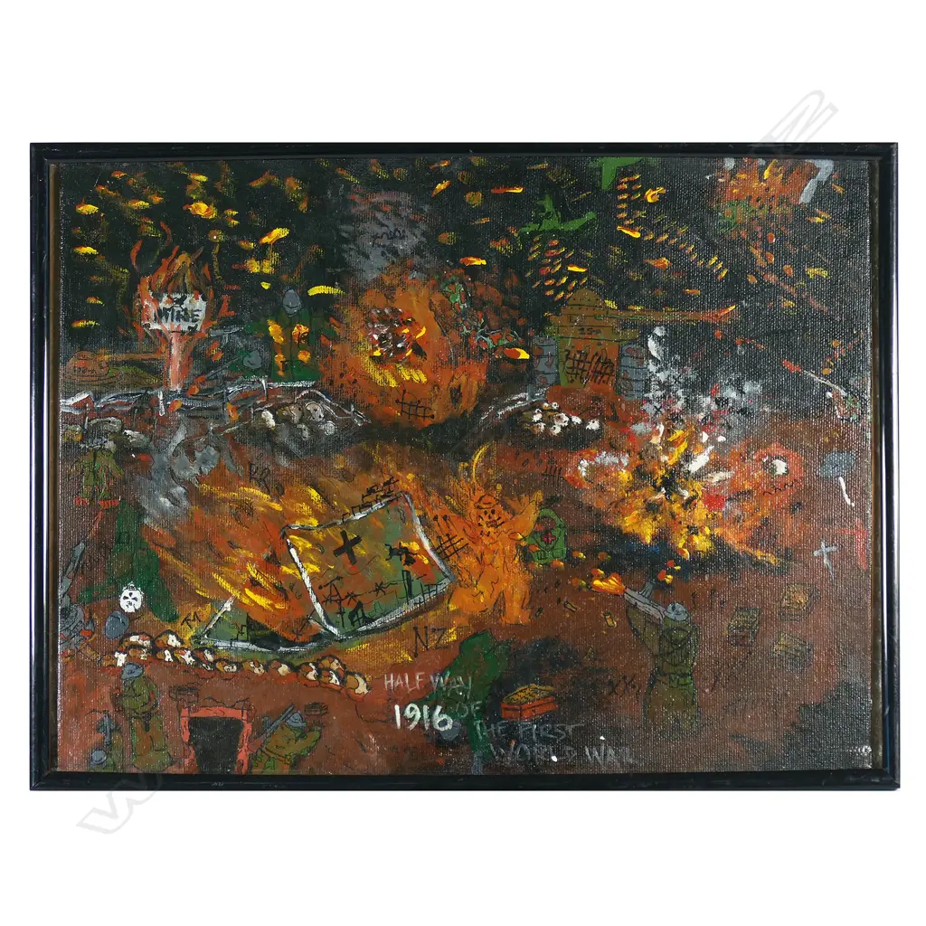 ALAN TAYLOR, '1916 HALFWAY OF THE FIRST WORLD WAR', OIL ON BOARD, SIGNED & ENTITLED, 290 x 410mm Image 1++