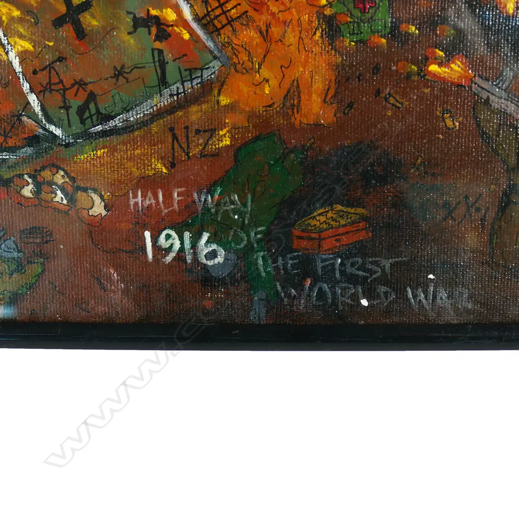 ALAN TAYLOR, '1916 HALFWAY OF THE FIRST WORLD WAR', OIL ON BOARD, SIGNED & ENTITLED, 290 x 410mm Image 1++