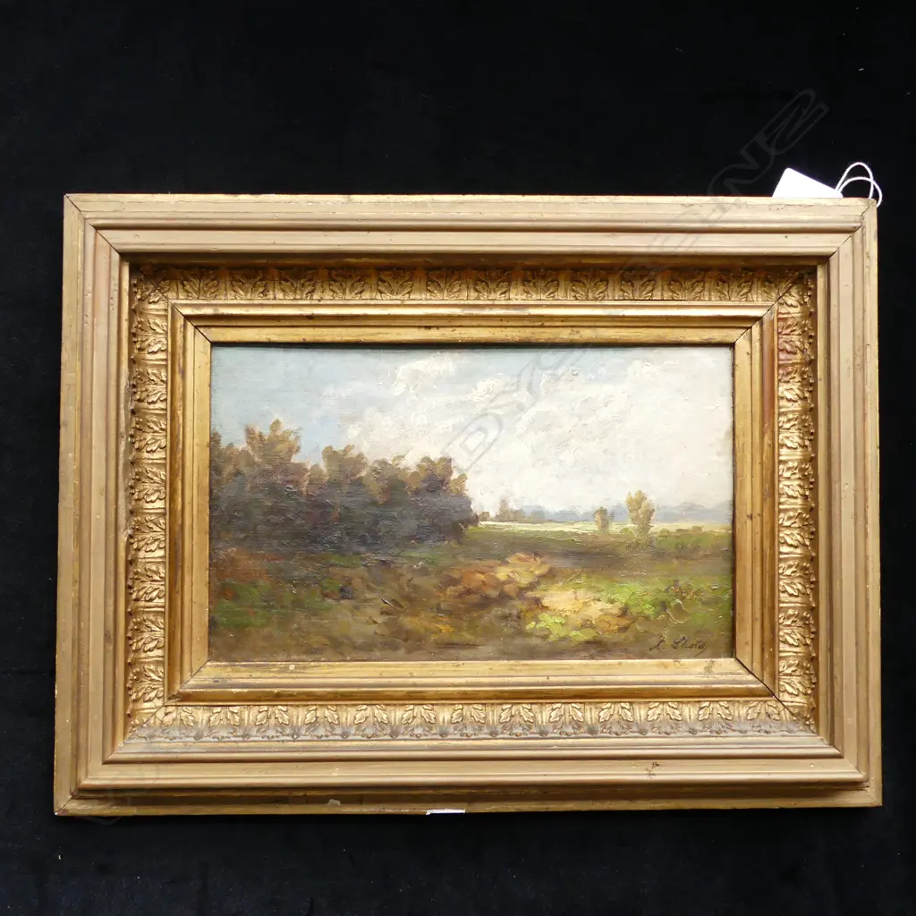 ALBIN LHOTA (1847-1889), LANDSCAPE, OIL ON CANVAS 140x230mm Image 1++
