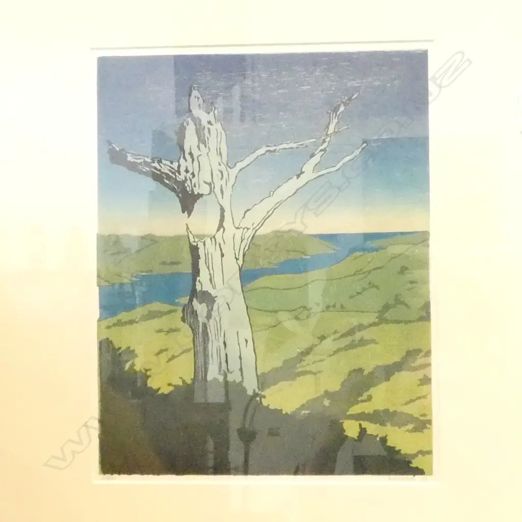 SASKIA VAN VOORN (NZ b.1958) 'TOTARA, MONTGOMERY PARK' COLOUR WOODCUT '03 4/25 270x210mm Image 1++