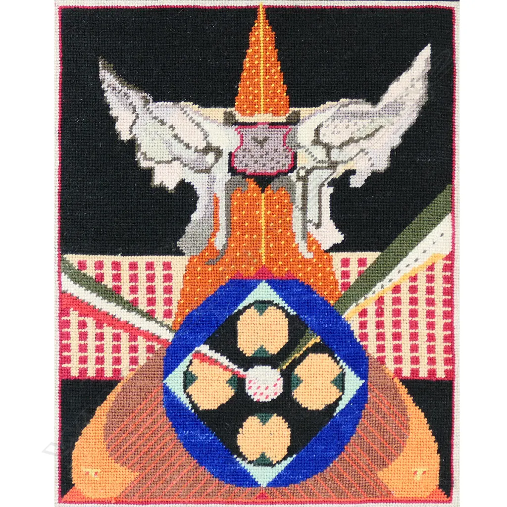 KATY CORNER 'AVENGER' 2003, SILK EMBROIDERY, DETAILS TO REVERSE, 260 x 210mm Image 1++