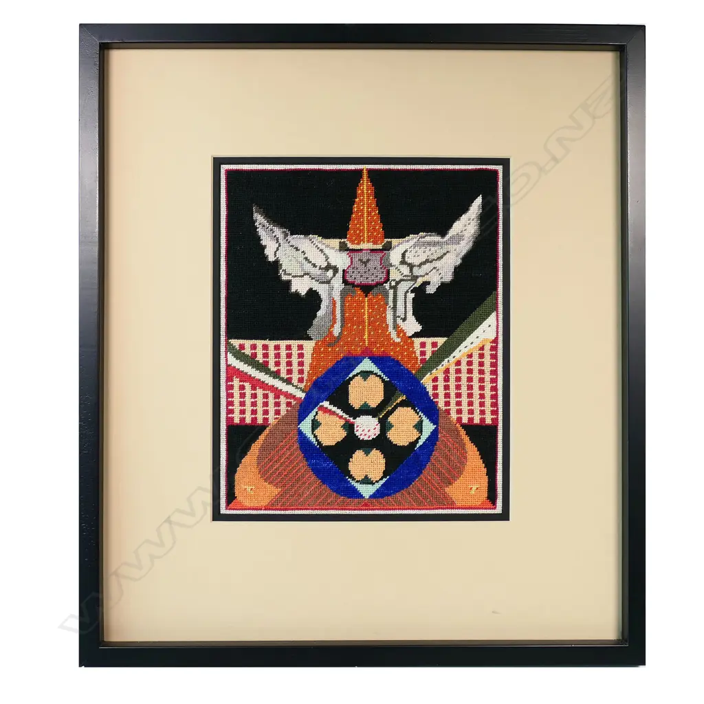 KATY CORNER 'AVENGER' 2003, SILK EMBROIDERY, DETAILS TO REVERSE, 260 x 210mm Image 1++