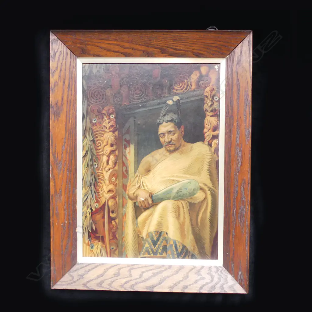 1905 CHROMOLITHO. REPRO. 'MANA' W.DITTMER, (portrait Maori Chief Te Heuheu), H.470 x 320mm Image 1++