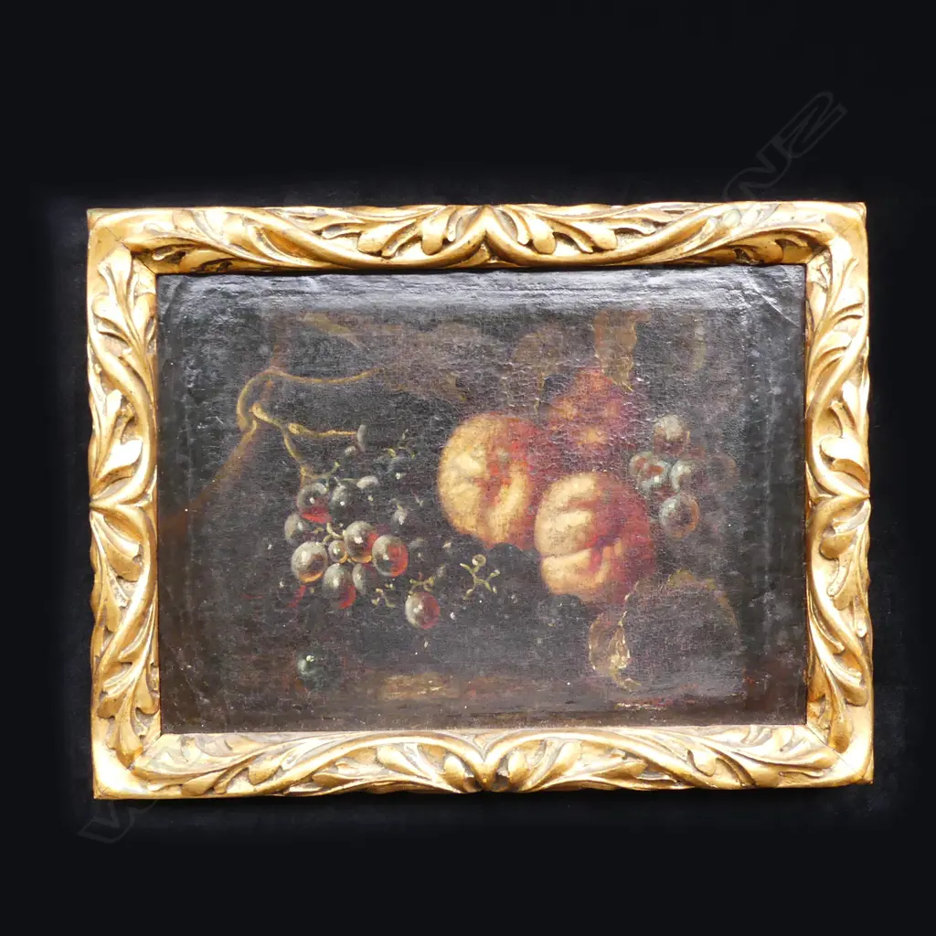 ANTIQUE FRUIT STILL LIFE, OIL ON CANVAS 250x355mm Image 1++