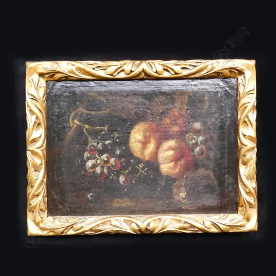 ANTIQUE FRUIT STILL LIFE, OIL ON CANVAS 250x355mm