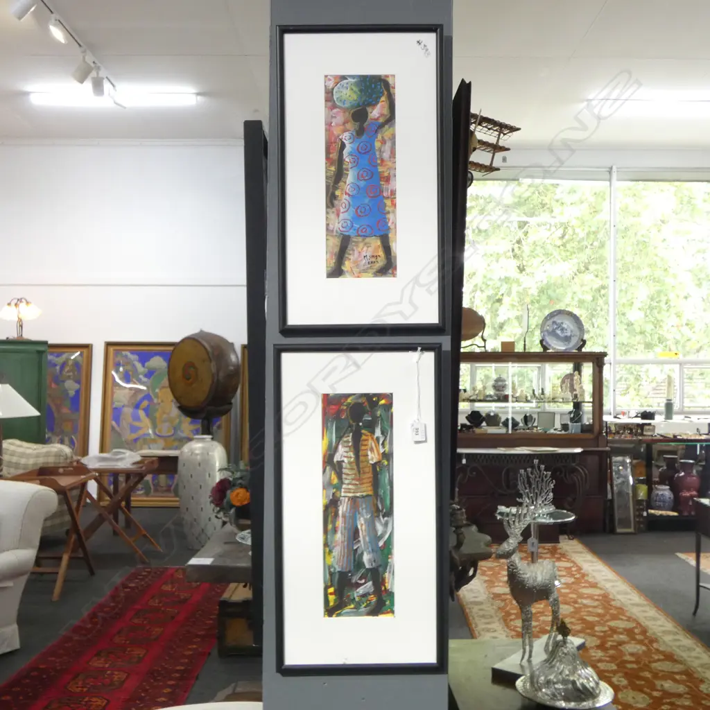 PR M. UNGA ARTWORKS, MAN & WOMAN, ACRYLIC 2003 330x115mm Image 1++