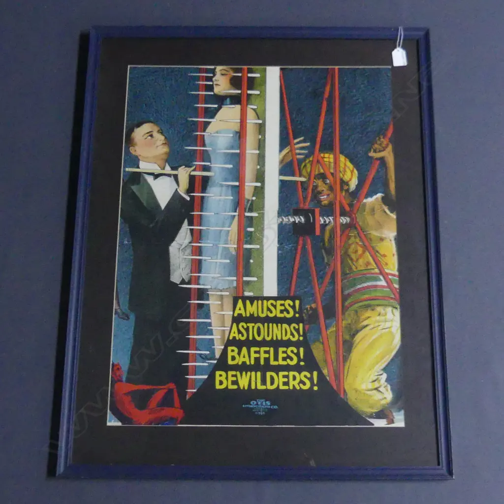 1930'S PART VINTAGE MAGICIAN POSTER 'THE GREAT NICOLA' BY OTIS LITHOGRAPH CO USA, 606 x 490mm Image 1++