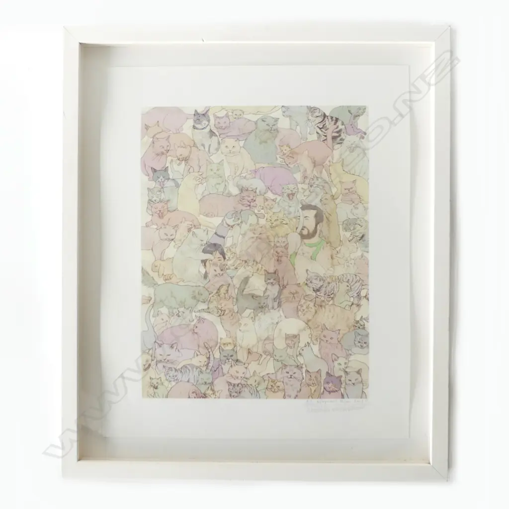 KOZYNDAN ‘SELF PORTRAIT WITH KITTIES’, DIGITAL PRINT 35/50, SIGNED & DATED 2009, 460 x 380mm Image 1++