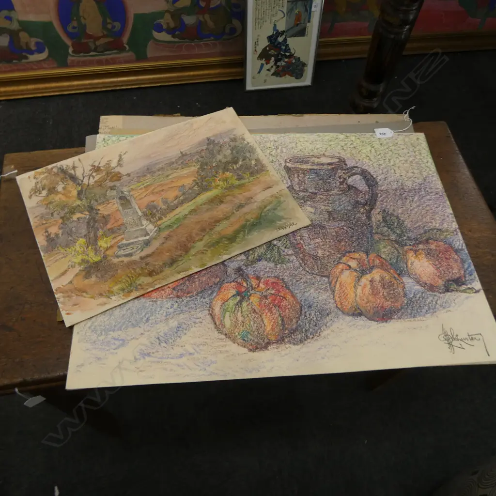 4 RAFAEL SCHUSTER (CZECH 1888-1981) ARTWORKS, ALL SIGNED & UNFRAMED... Image 1++