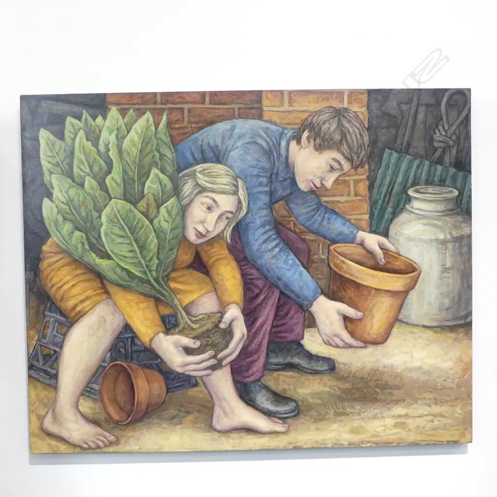 SAMONE TURNBULL (AUSTRALIA) 'POTTING SHED' ACRYLIC ON CANVAS '09 1000x1250mm Image 1++