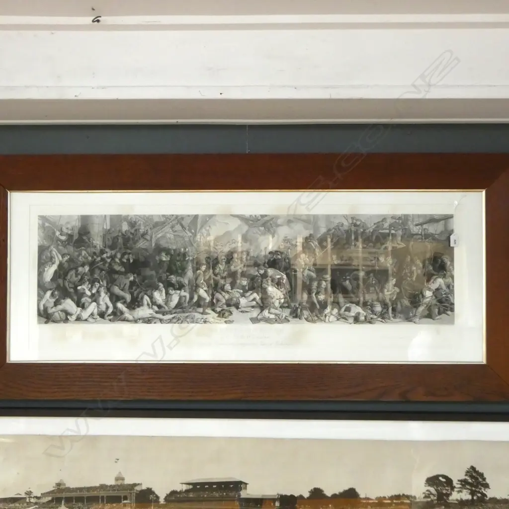 LARGE VICTORIAN ENGRAVING 'DEATH OF NELSON AT TRAFALGAR' Image 1++