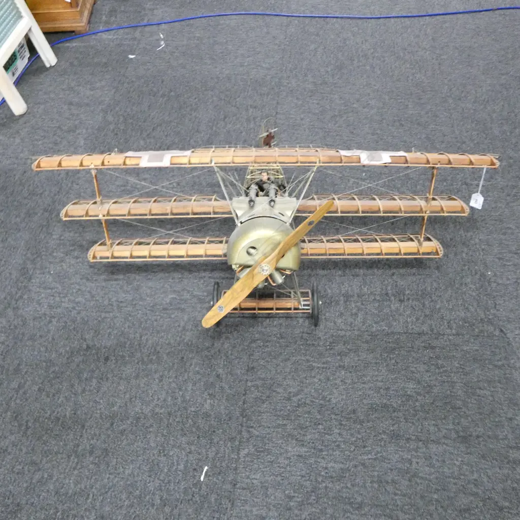 John Borrows made MODEL TRI WING AEROPLANE 900x720x360mm with provenance.... Image 1++