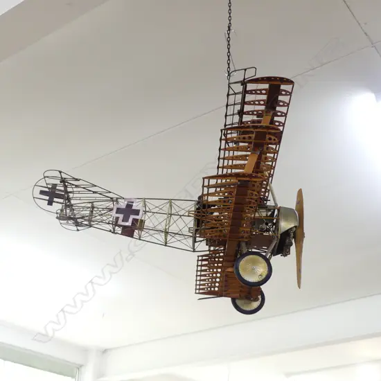 John Borrows made MODEL TRI WING AEROPLANE 900x720x360mm with provenance....