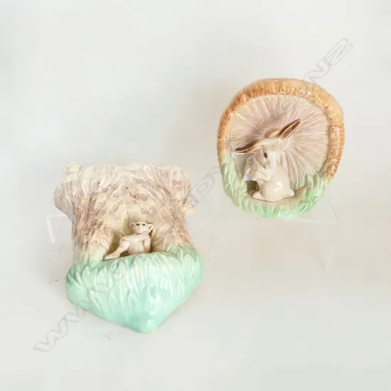 2 SYLVAC VASES; BUNNY RABBIT & PIXIE H.210mm