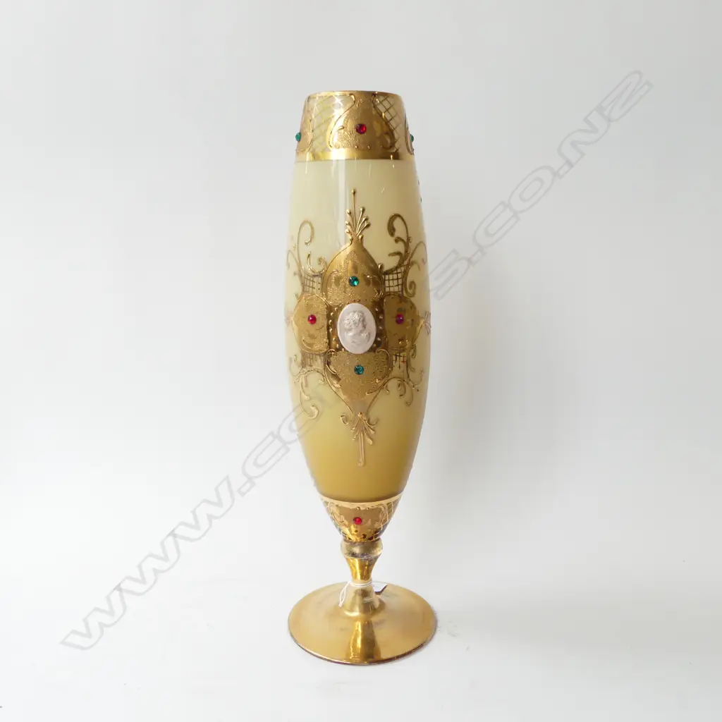 TALL GOLD VENETIAN GLASS VASE H.440mm Image 1++