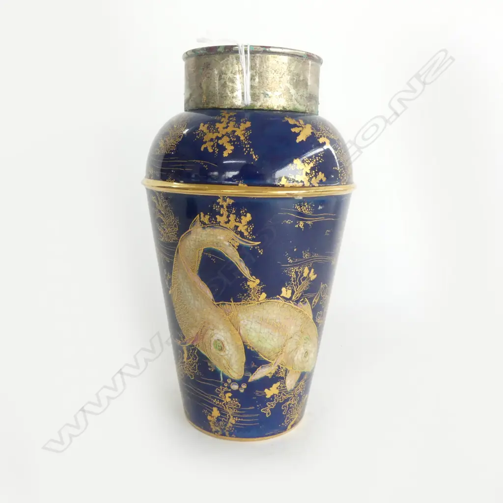 CARLTON WARE LUSTRE COCKTAIL SHAKER w. EP COLLAR H.230mm... Image 1++