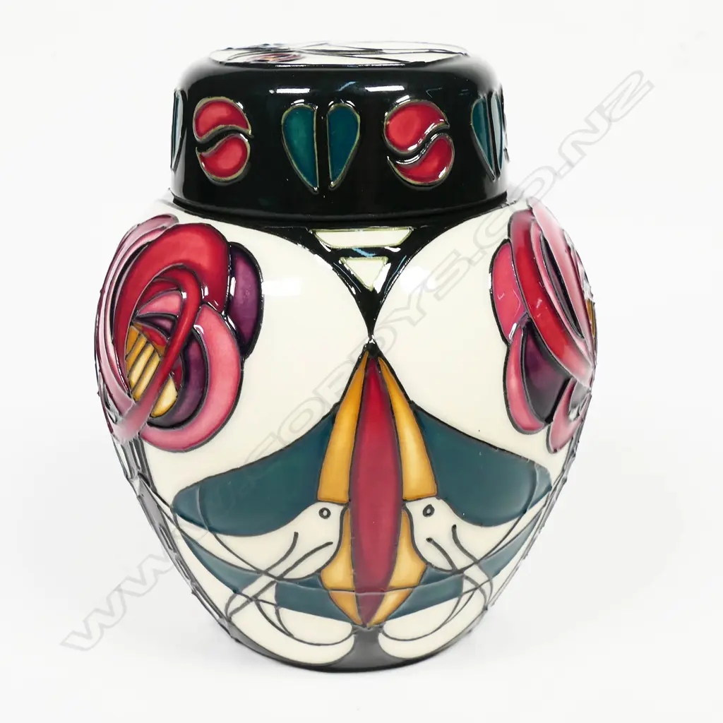  A Moorcroft small ginger jar, Melody pattern, designer Sian Leeper,  shape 576/4. H.110mm. Image 1++