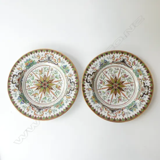 PR ANTIQUE 'ASHWORTH REAL IRONSTONE CHINA' SOUP BOWLS 265mm dia