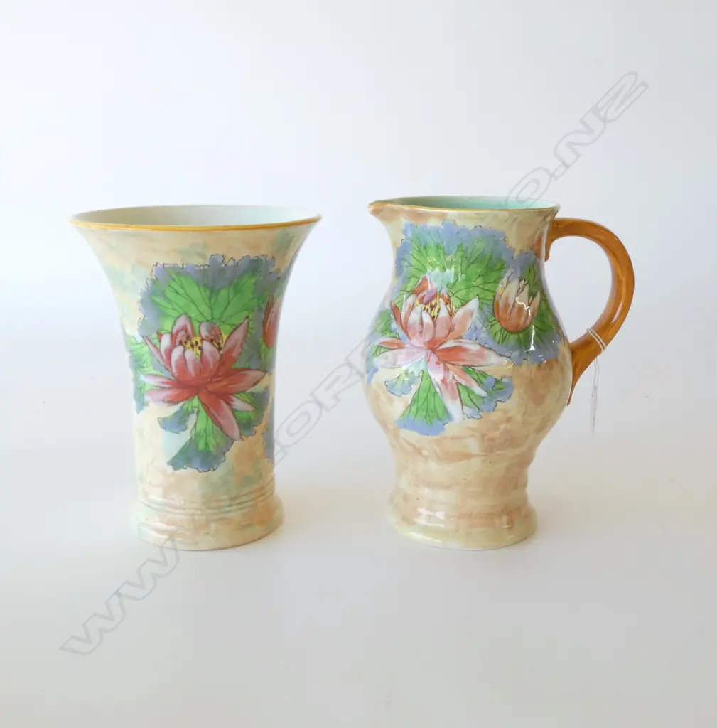ROYAL DOULTON 'WATER LILY' JUG & VASE H.220mm Image 1++