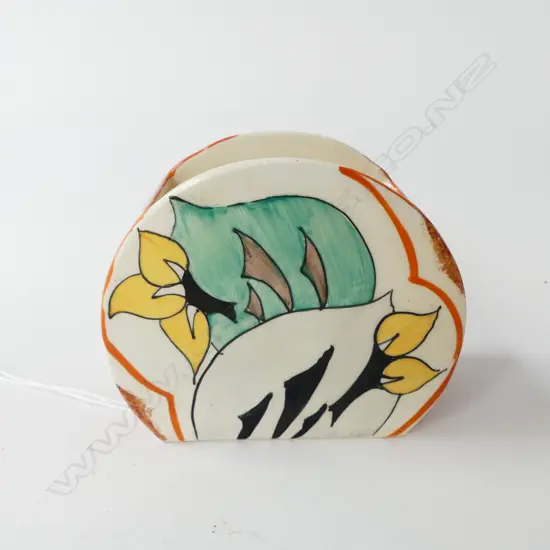 CLARICE CLIFF BIZARRE SUGAR BOWL, COWSLIP DESIGN, BONJOUR SHAPE